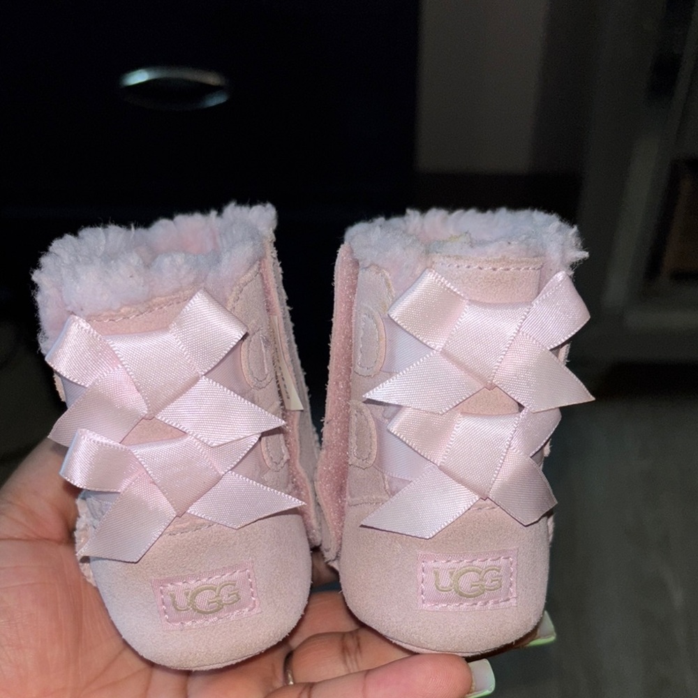 UGG Light Pink Baby Booties with Bows